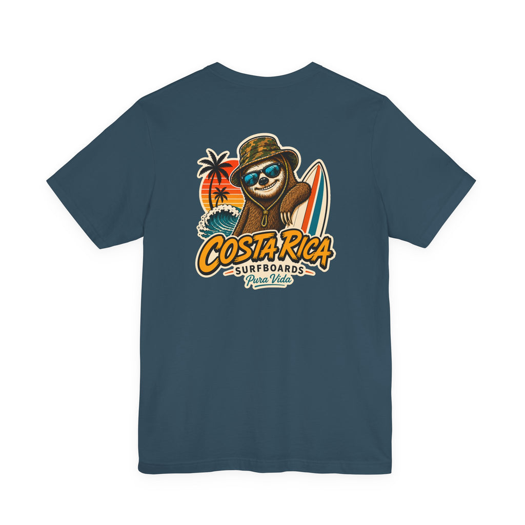 Pura Vida Sloth Beach Costa Rica T-Shirt – Retro Tropical Surf Graphic Tee