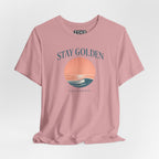 Stay Golden Sunset California Tee — Minimalist Women's Graphic T-Shirt