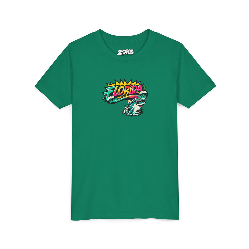 Florida Shark Surf Youth Tee - Kids' Beach Graphic T-Shirt