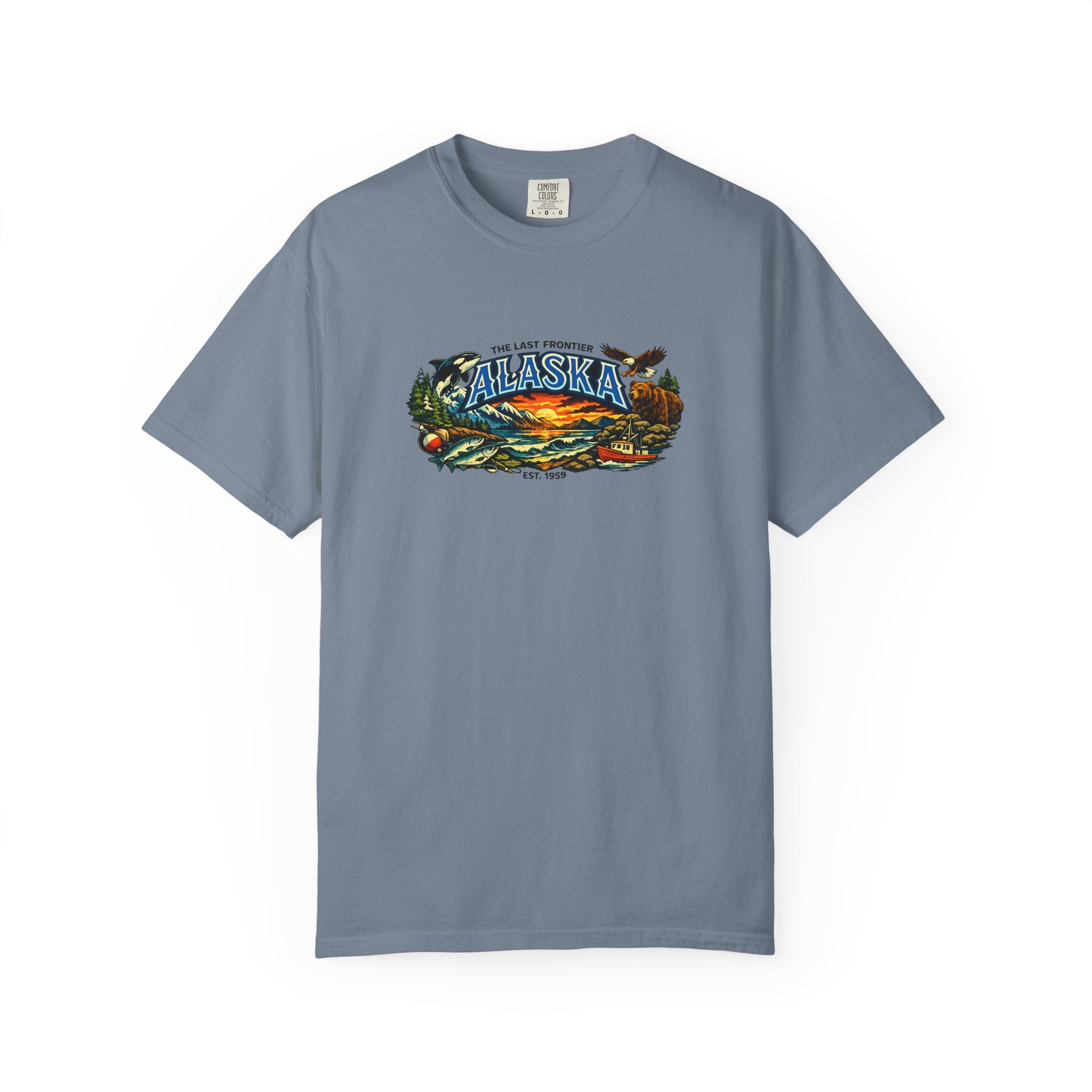 Alaska Scenic T‑Shirt — 'The Last Frontier' Sunset Graphic