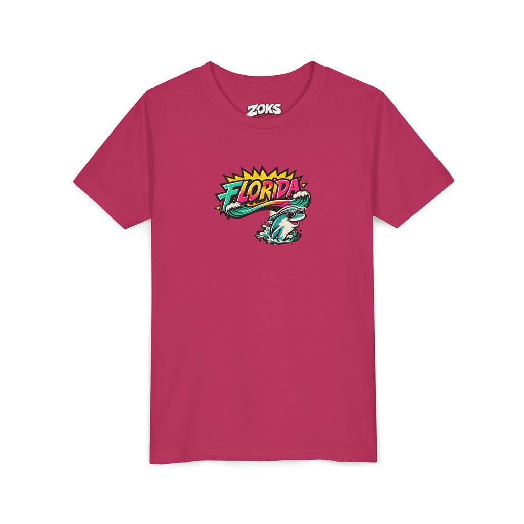 Florida Shark Surf Youth Tee - Kids' Beach Graphic T-Shirt