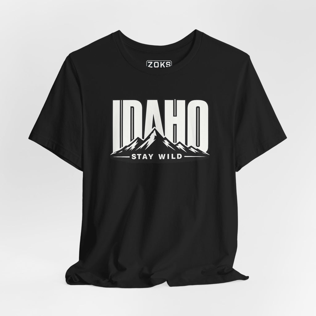 Idaho 'Stay Wild' Mountain State T-Shirt — Outdoor Adventure Tee