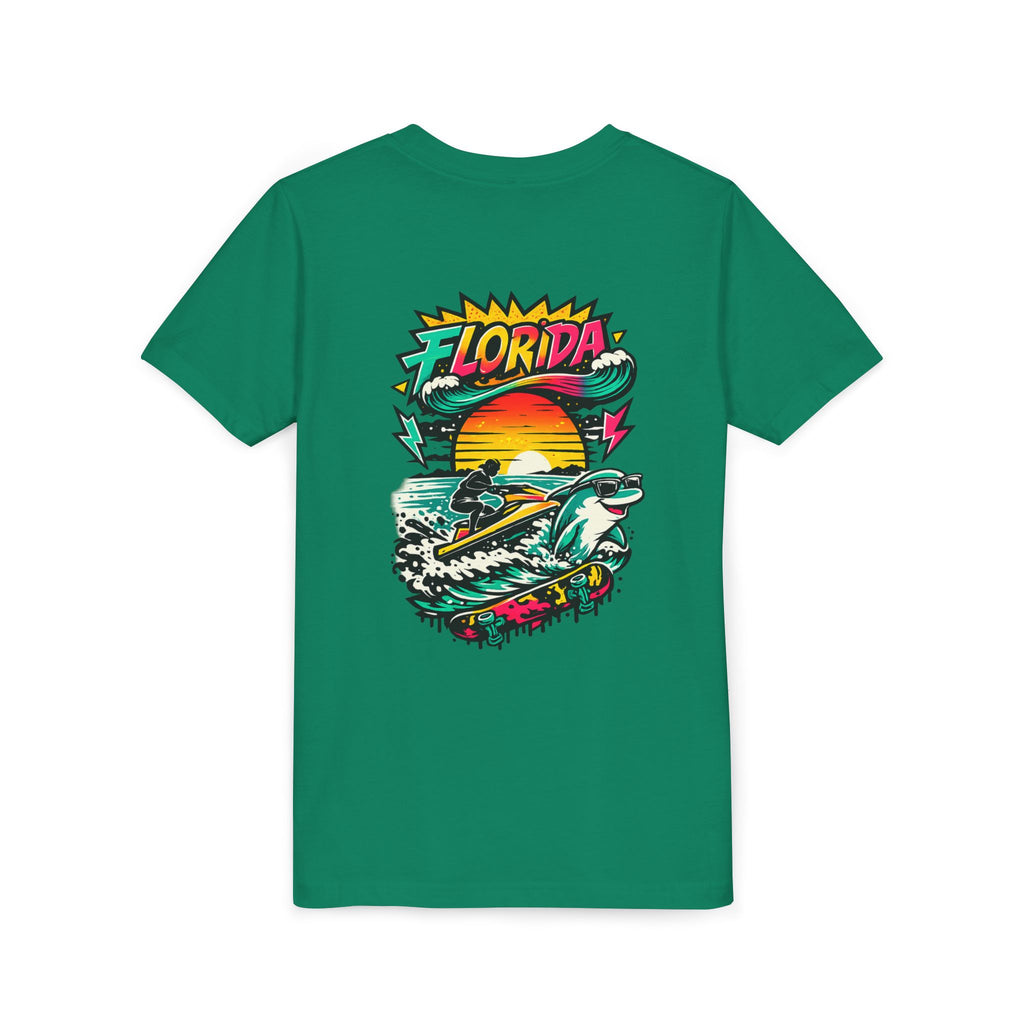 Florida Shark Surf Youth Tee - Kids' Beach Graphic T-Shirt