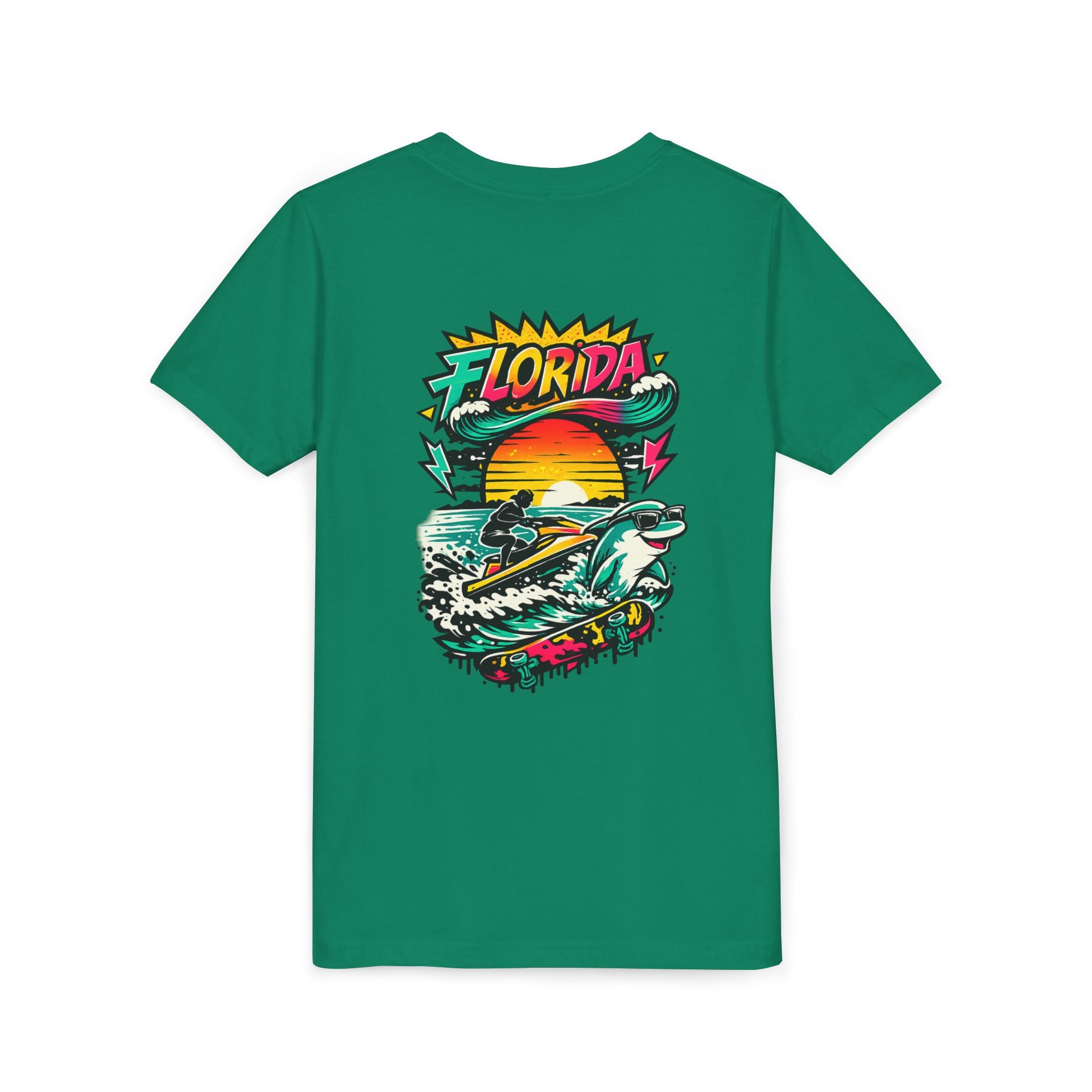 Florida Shark Surf Youth Tee - Kids' Beach Graphic T-Shirt