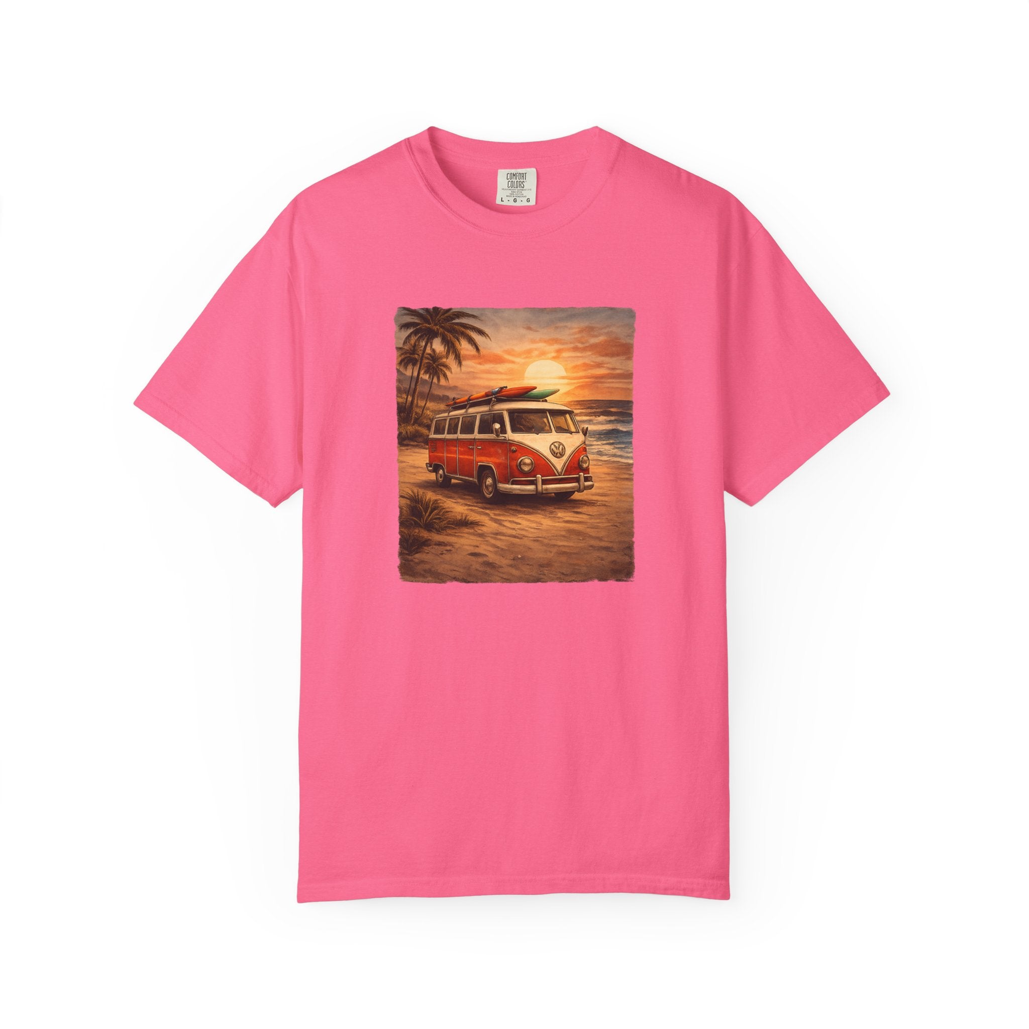 Vintage VW Bus Sunset T-Shirt — Retro Surf Camper Tee