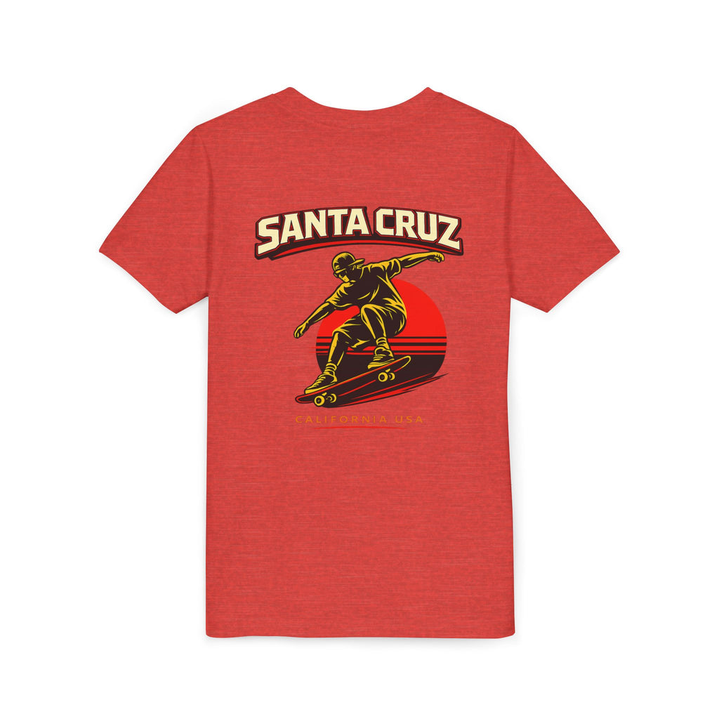 Youth Skateboard T-Shirt - 'Santa Cruz California USA' Retro Sunset Tee