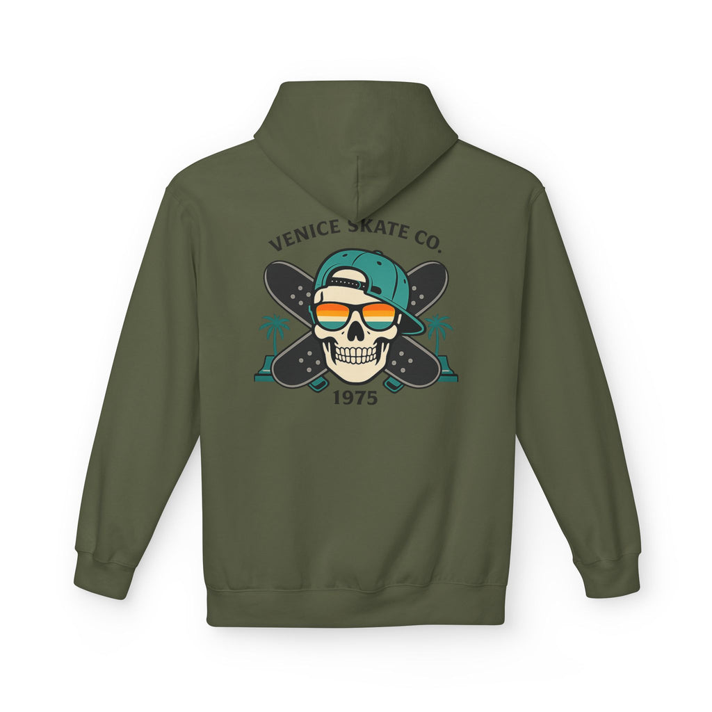 Venice Skate Co. Skull Palm Skateboard Hoodie — Retro Venice, California Pullover