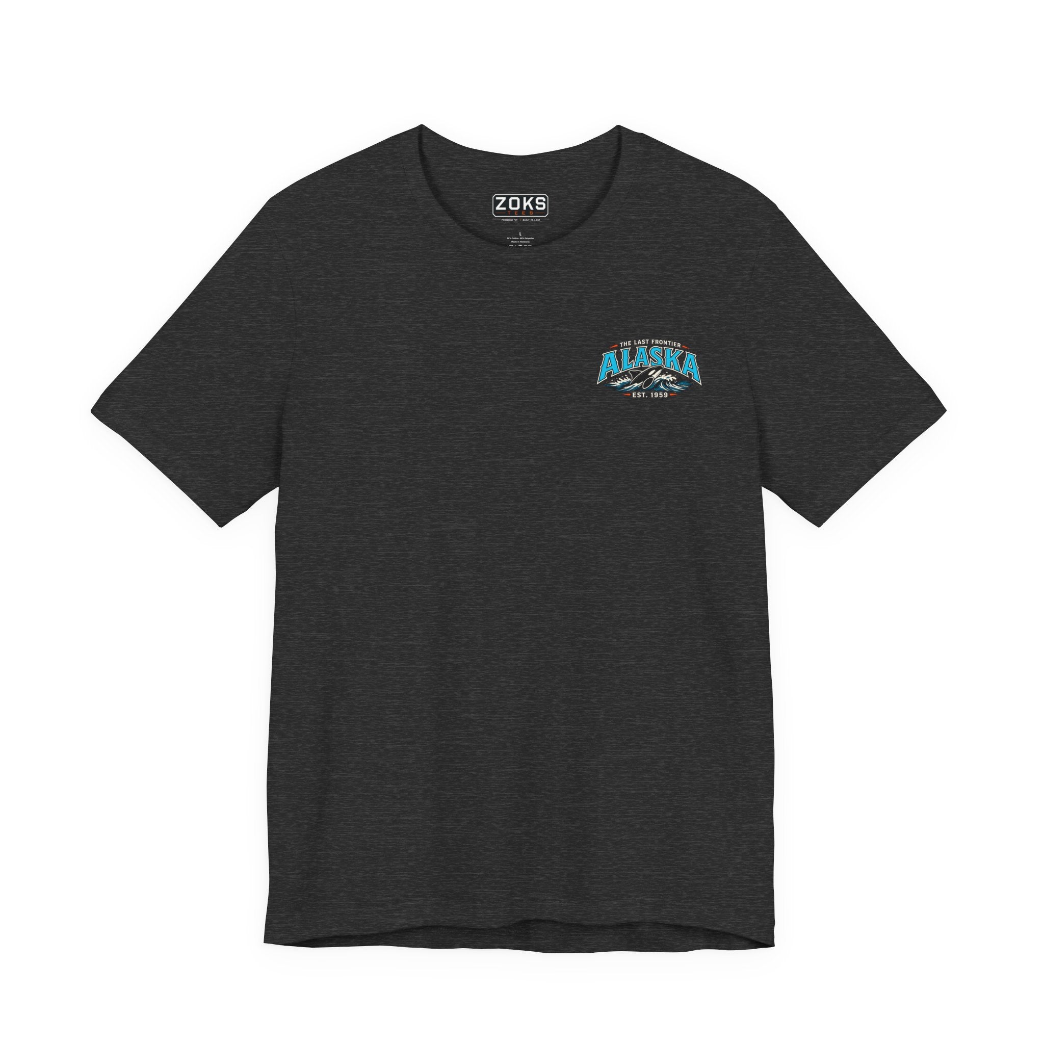 Alaska The Last Frontier T-Shirt – Orca Sunset Graphic Tee, Vintage Outdoor Travel Shirt, Nature Adventure Back Print Tee