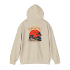 Hawai'i Lava Coast Surf Hoodie | Vintage Wave, Volcano & Palm Tree Graphic Sweatshirt
