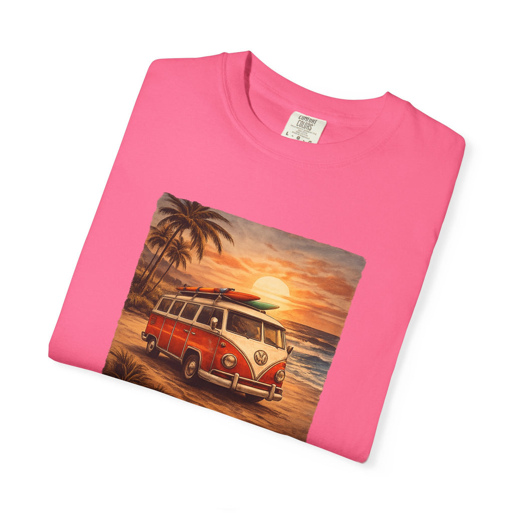 Vintage VW Bus Sunset T-Shirt — Retro Surf Camper Tee