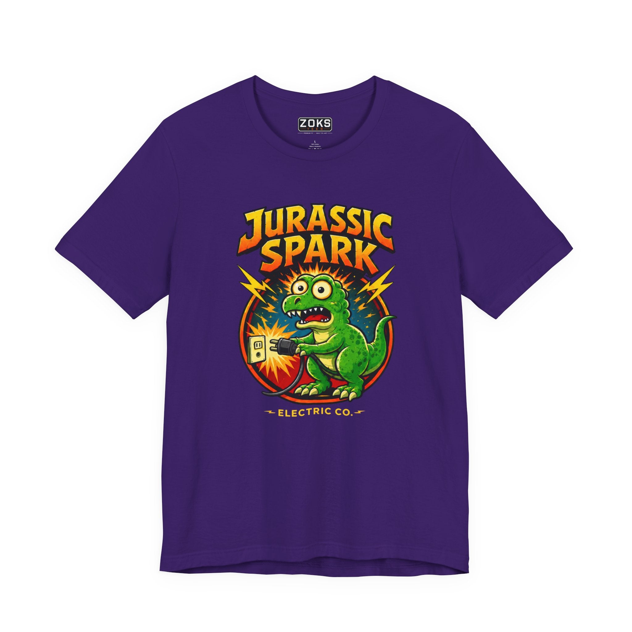 Jurassic Spark T‑Shirt — Retro Electric Dinosaur Graphic Tee