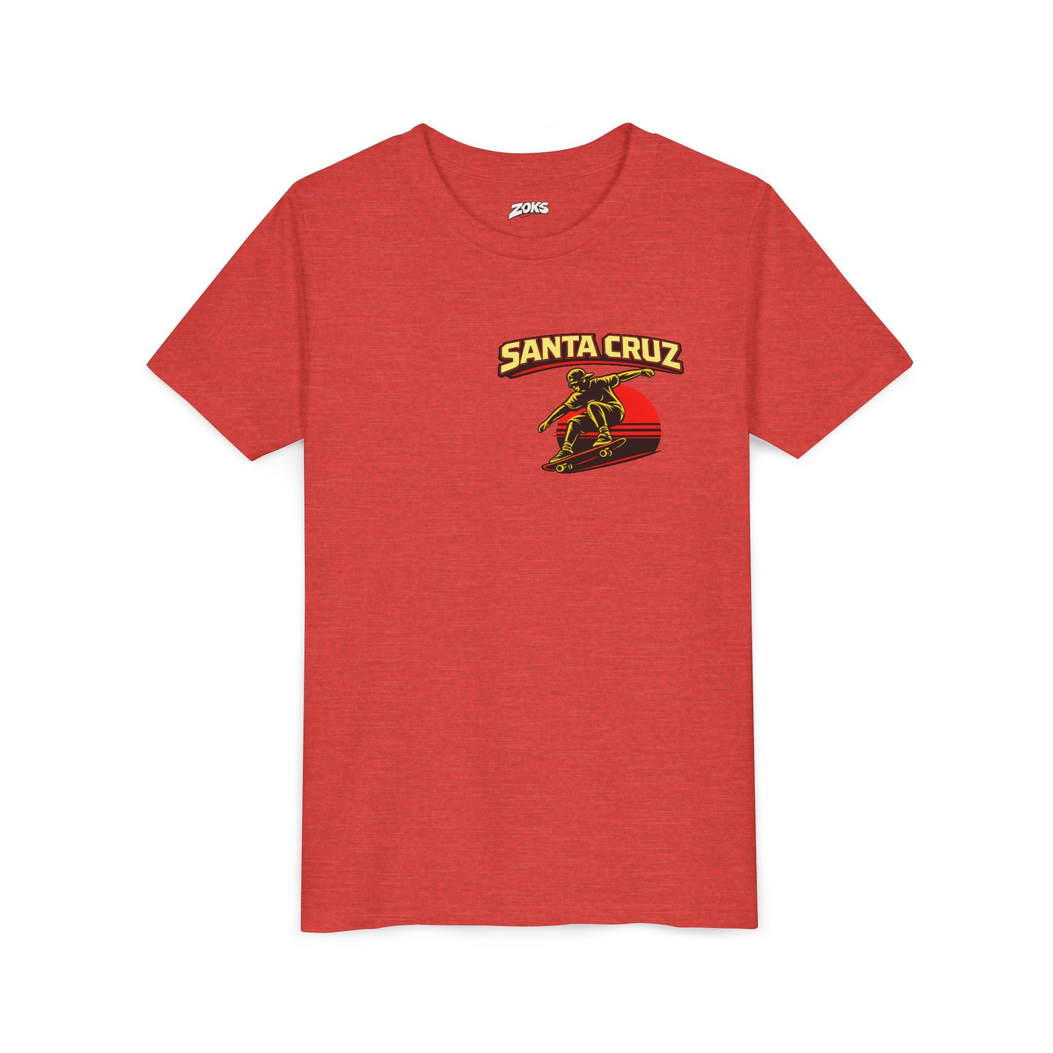 Youth Skateboard T-Shirt - 'Santa Cruz California USA' Retro Sunset Tee