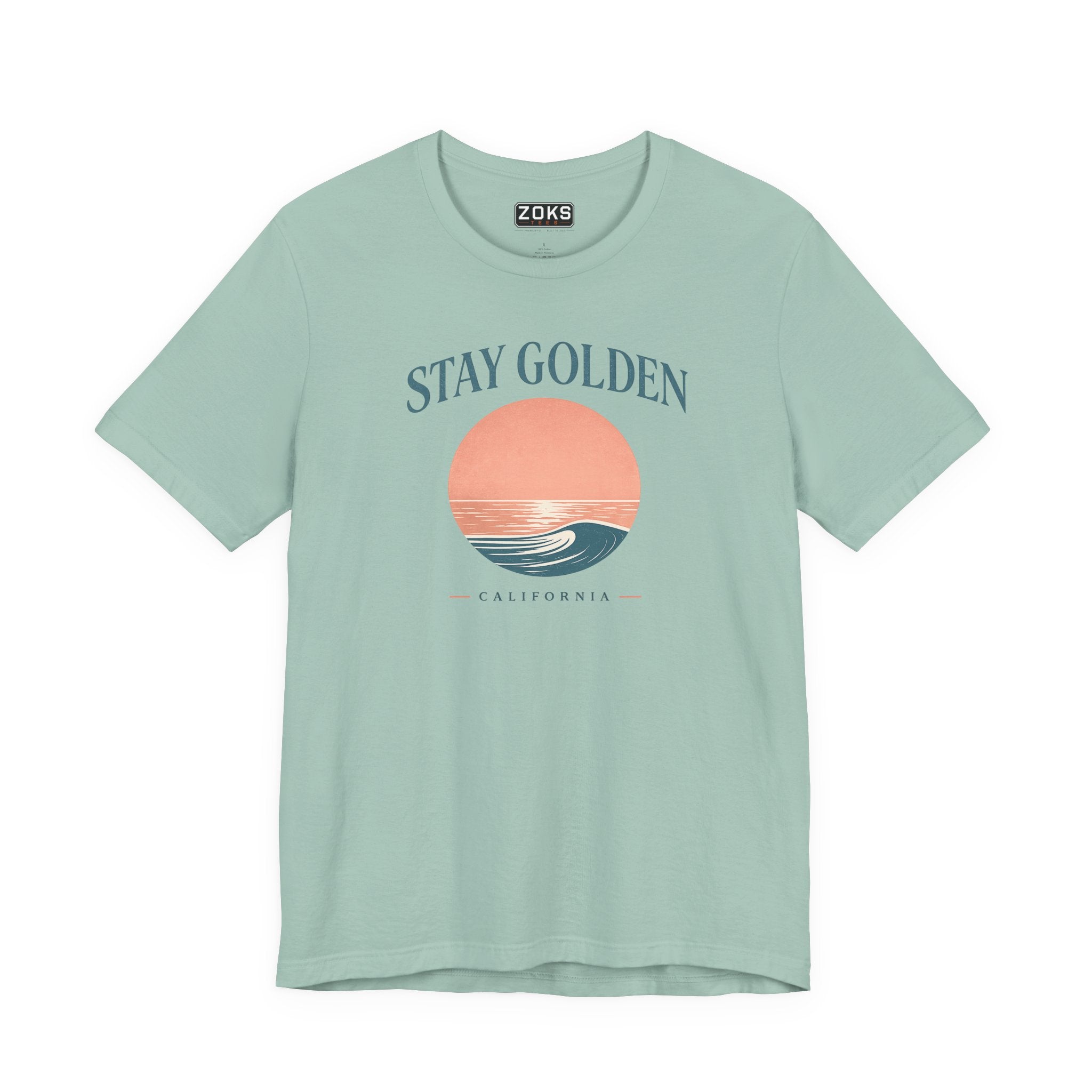 Stay Golden Sunset California Tee — Minimalist Women's Graphic T-Shirt