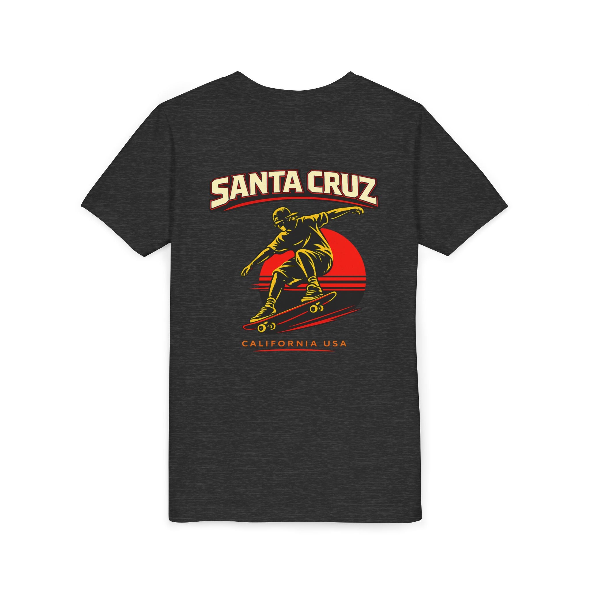 Youth Skateboard T-Shirt - 'Santa Cruz California USA' Retro Sunset Tee