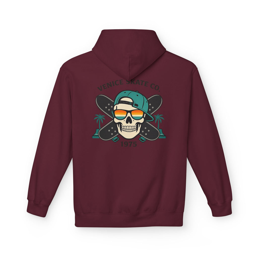 Venice Skate Co. Skull Palm Skateboard Hoodie — Retro Venice, California Pullover