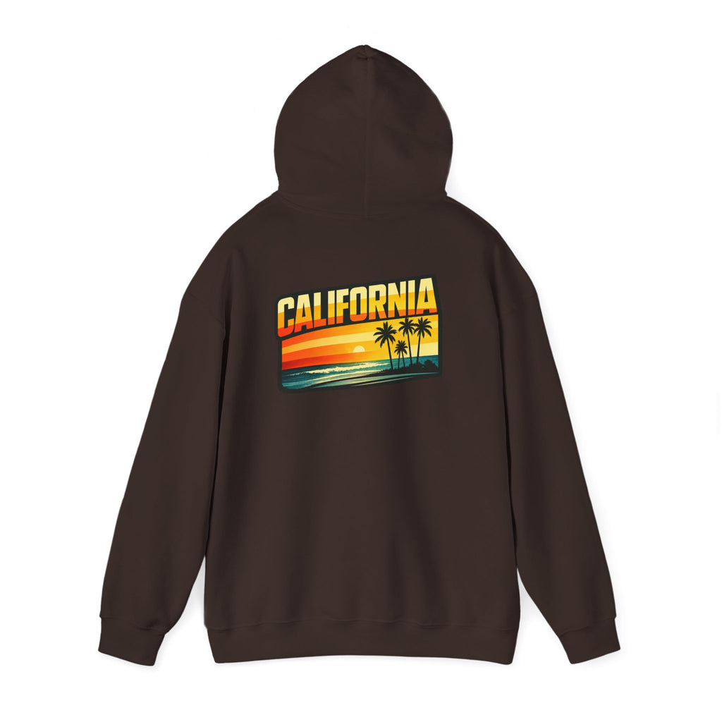 California Sunset Palm Tree Hoodie — Retro Beach Pullover