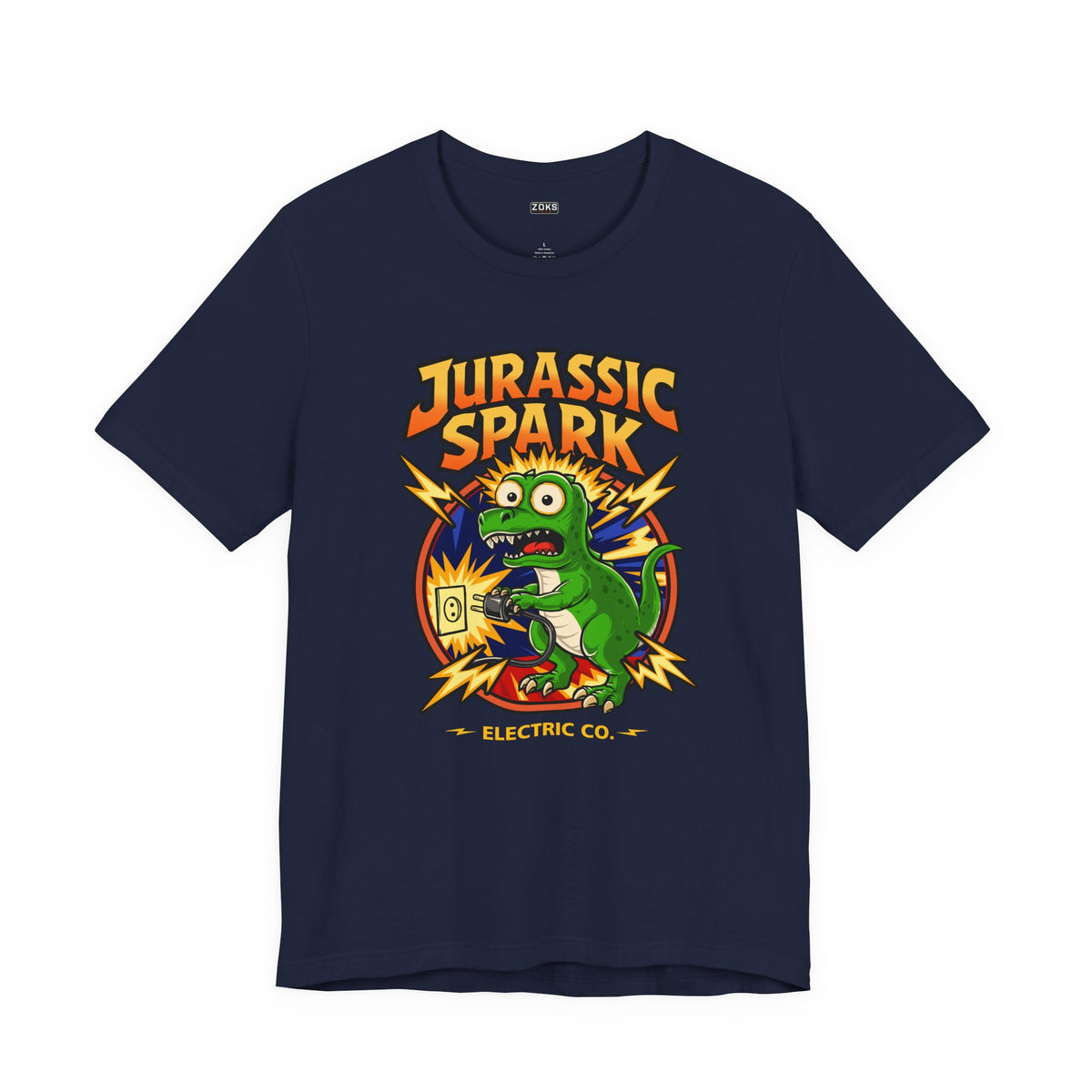 Jurassic Spark T‑Shirt — Retro Electric Dinosaur Graphic Tee