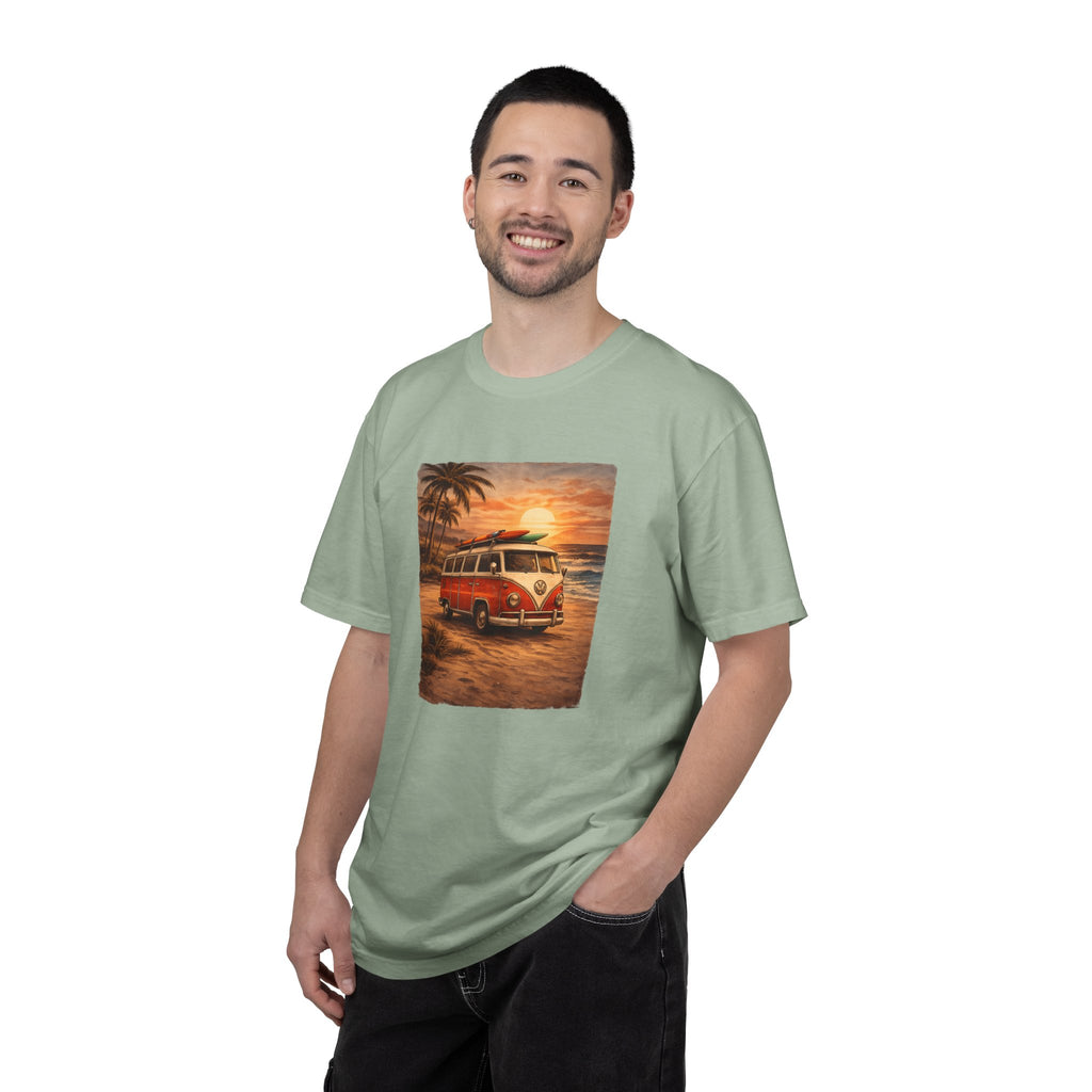 Vintage VW Bus Sunset T-Shirt — Retro Surf Camper Tee