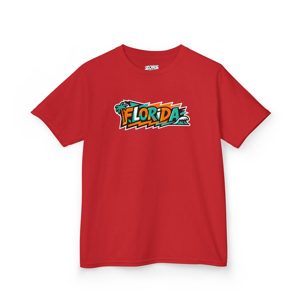 Florida Kids Tropical Beach Surf Tee — Kids Beach Vacation T‑Shirt