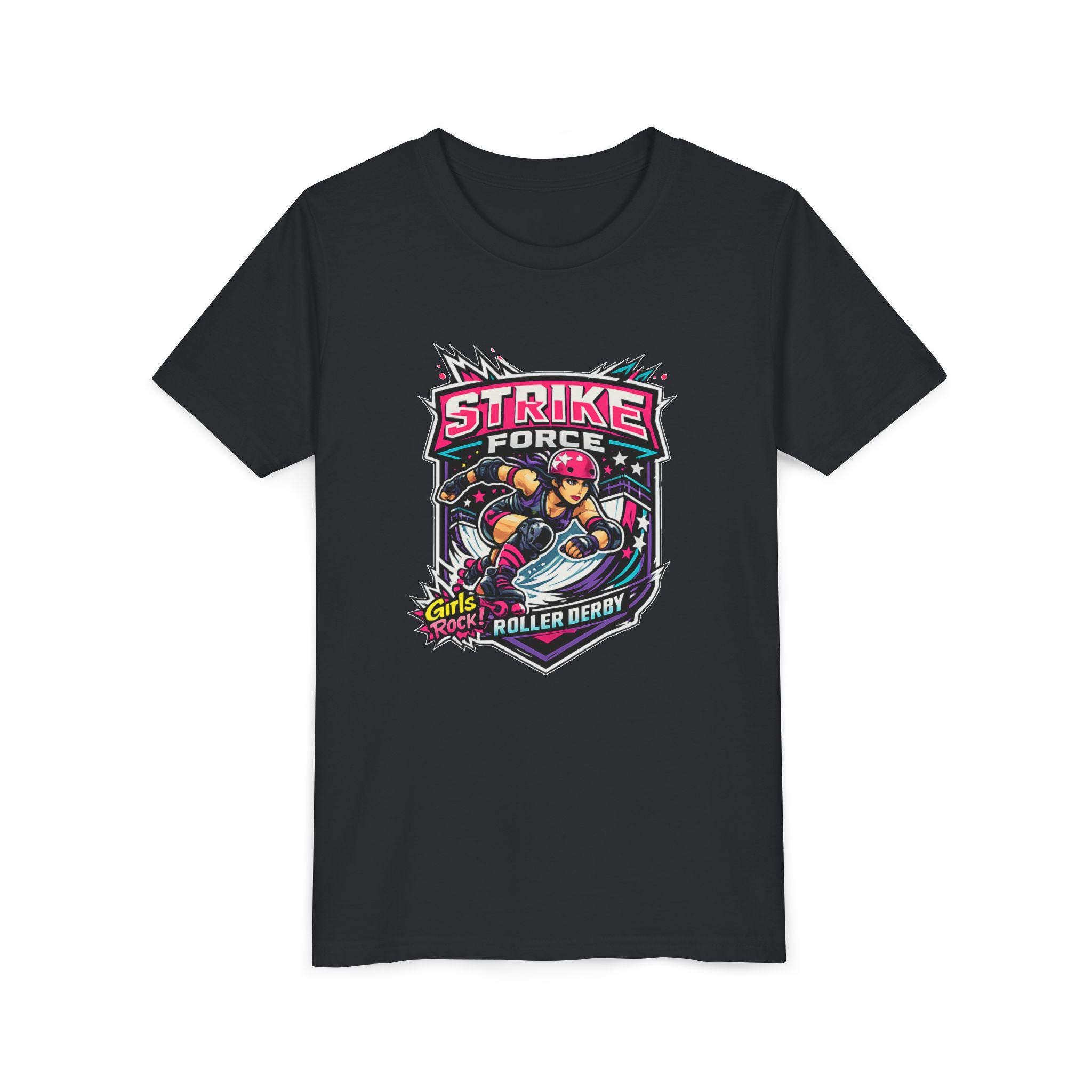 Strike Force Roller Derby Youth Tee — Kids' Roller Derby Graphic Shirt