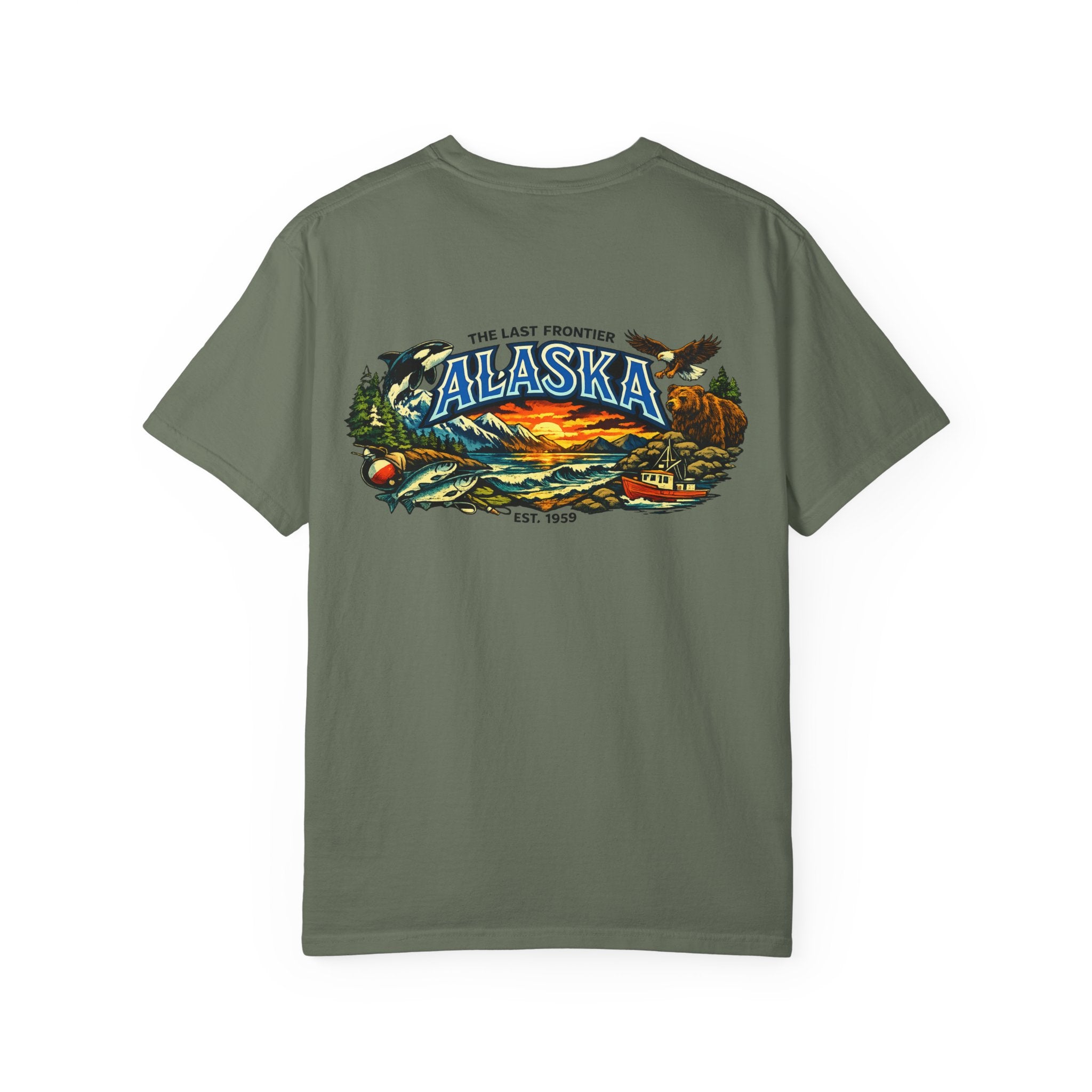 Alaska Scenic T‑Shirt — 'The Last Frontier' Sunset Graphic