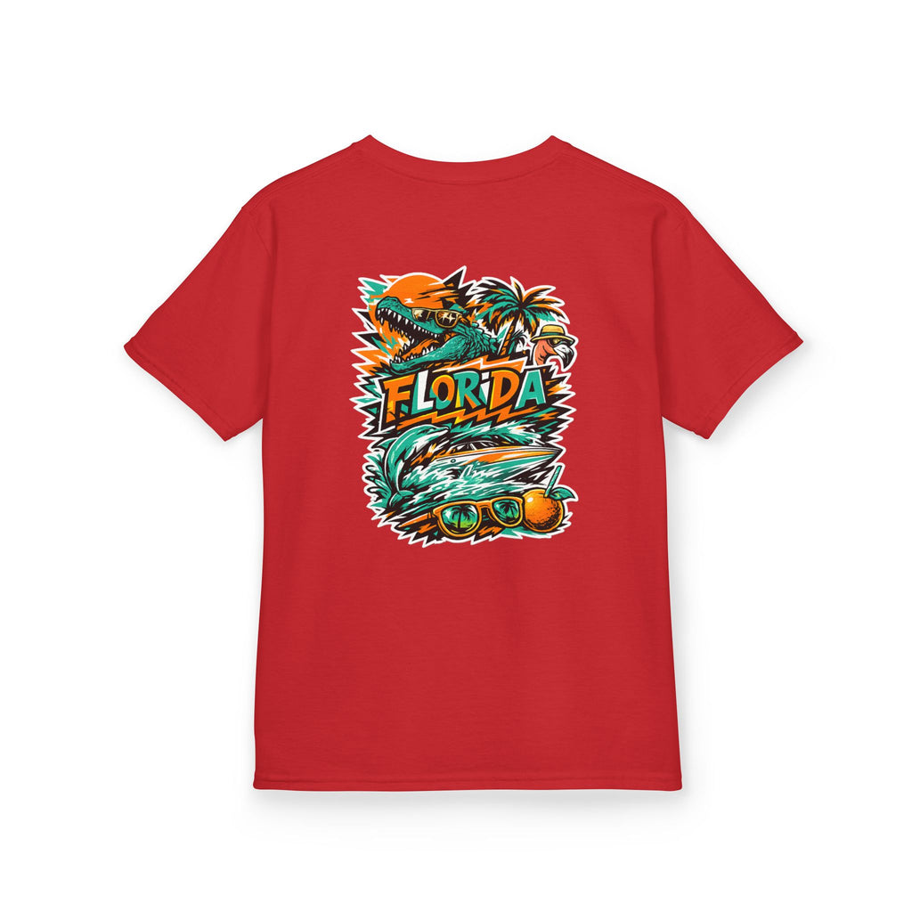 Florida Kids Tropical Beach Surf Tee — Kids Beach Vacation T‑Shirt