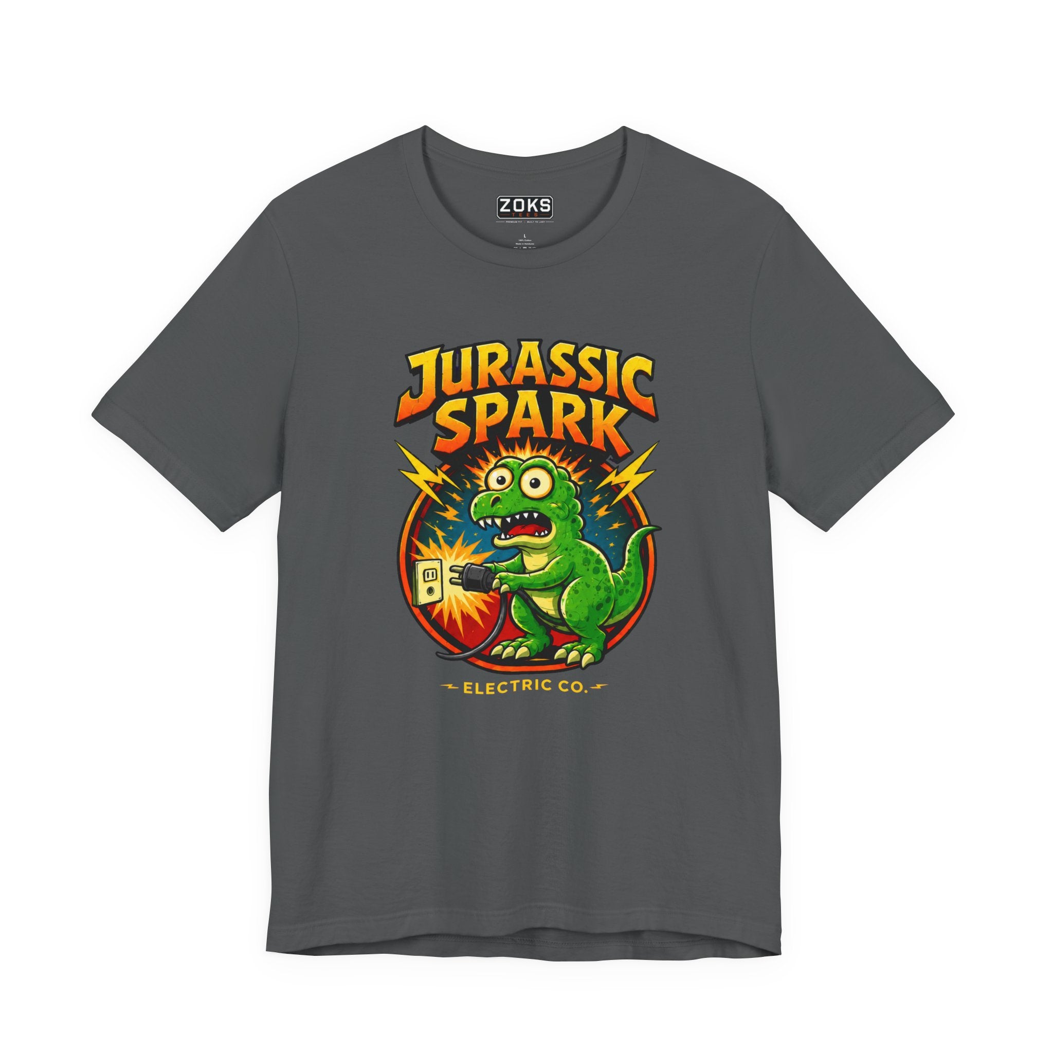 Jurassic Spark T‑Shirt — Retro Electric Dinosaur Graphic Tee