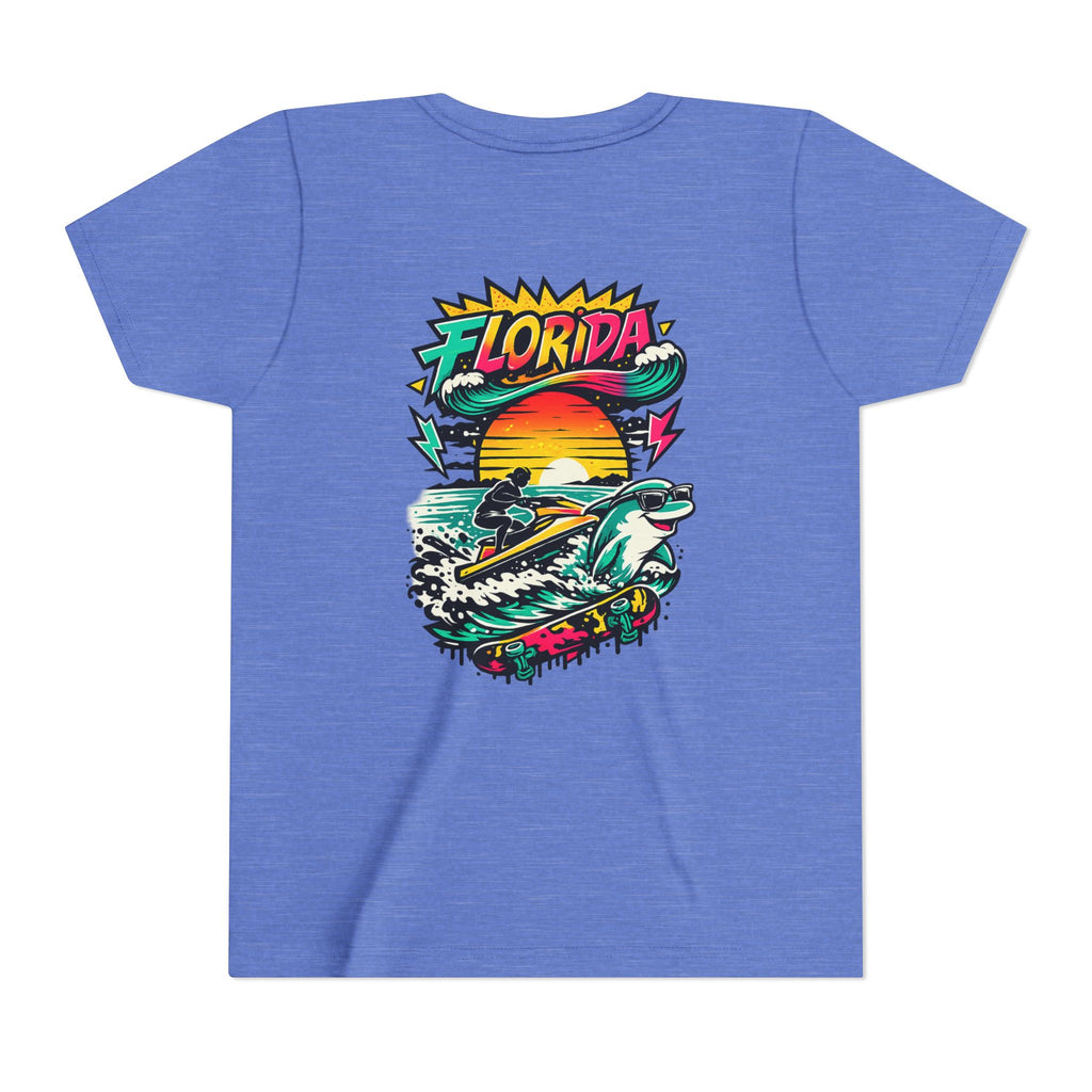 Florida Shark Surf Youth Tee - Kids' Beach Graphic T-Shirt