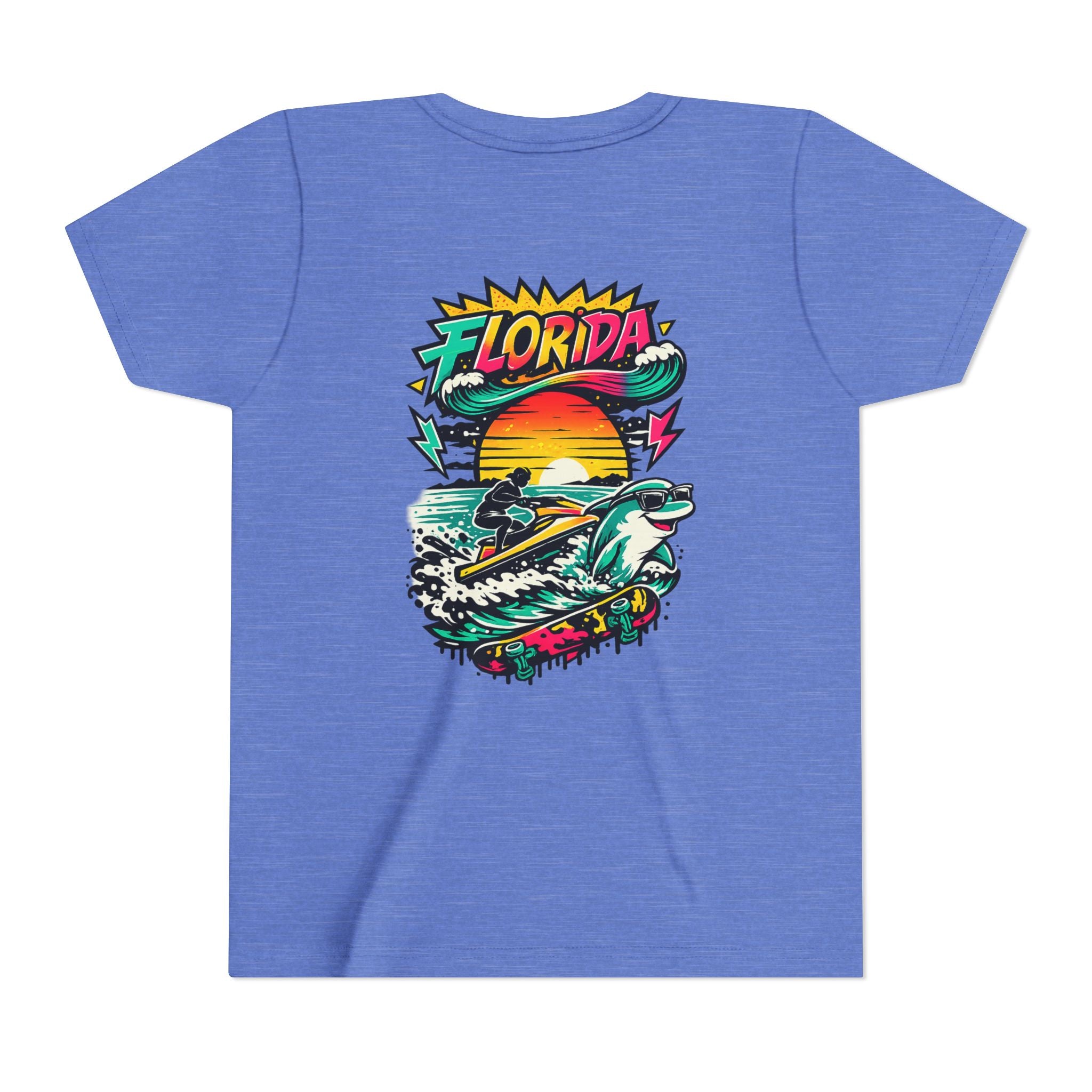 Florida Shark Surf Youth Tee - Kids' Beach Graphic T-Shirt