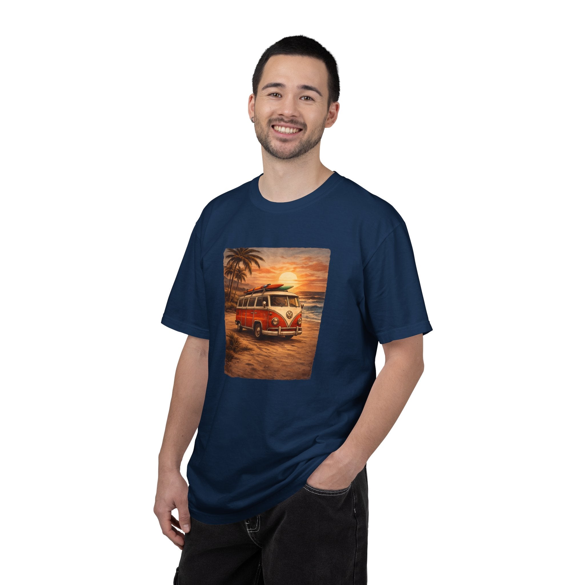 Vintage VW Bus Sunset T-Shirt — Retro Surf Camper Tee