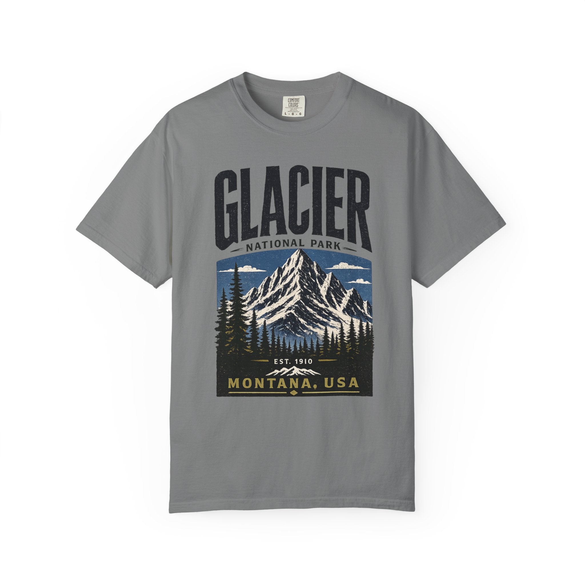 Glacier National Park Montana Mountain Scenic Graphic T-Shirt