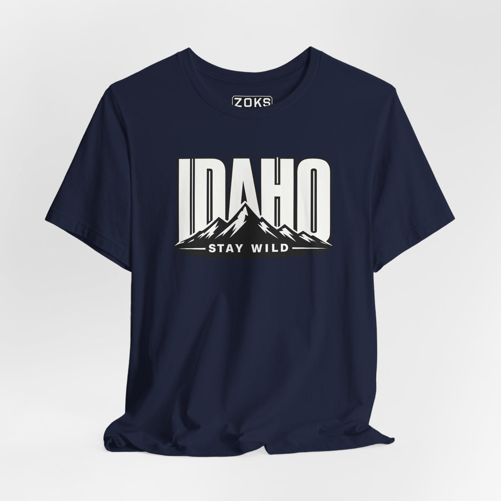 Idaho 'Stay Wild' Mountain State T-Shirt — Outdoor Adventure Tee