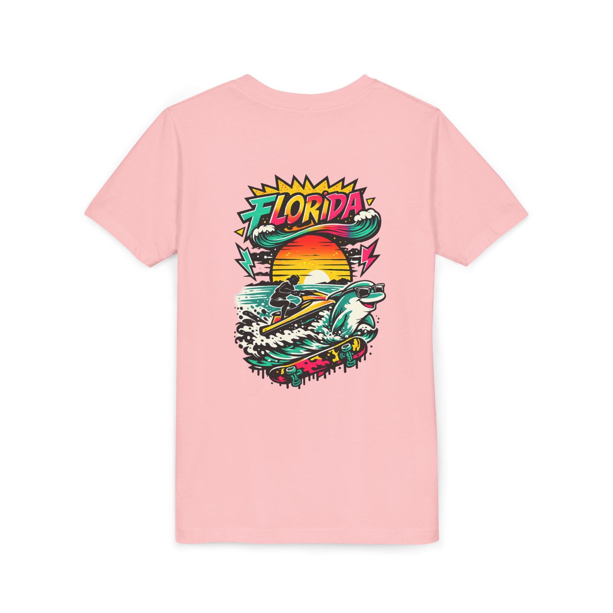 Florida Shark Surf Youth Tee - Kids' Beach Graphic T-Shirt