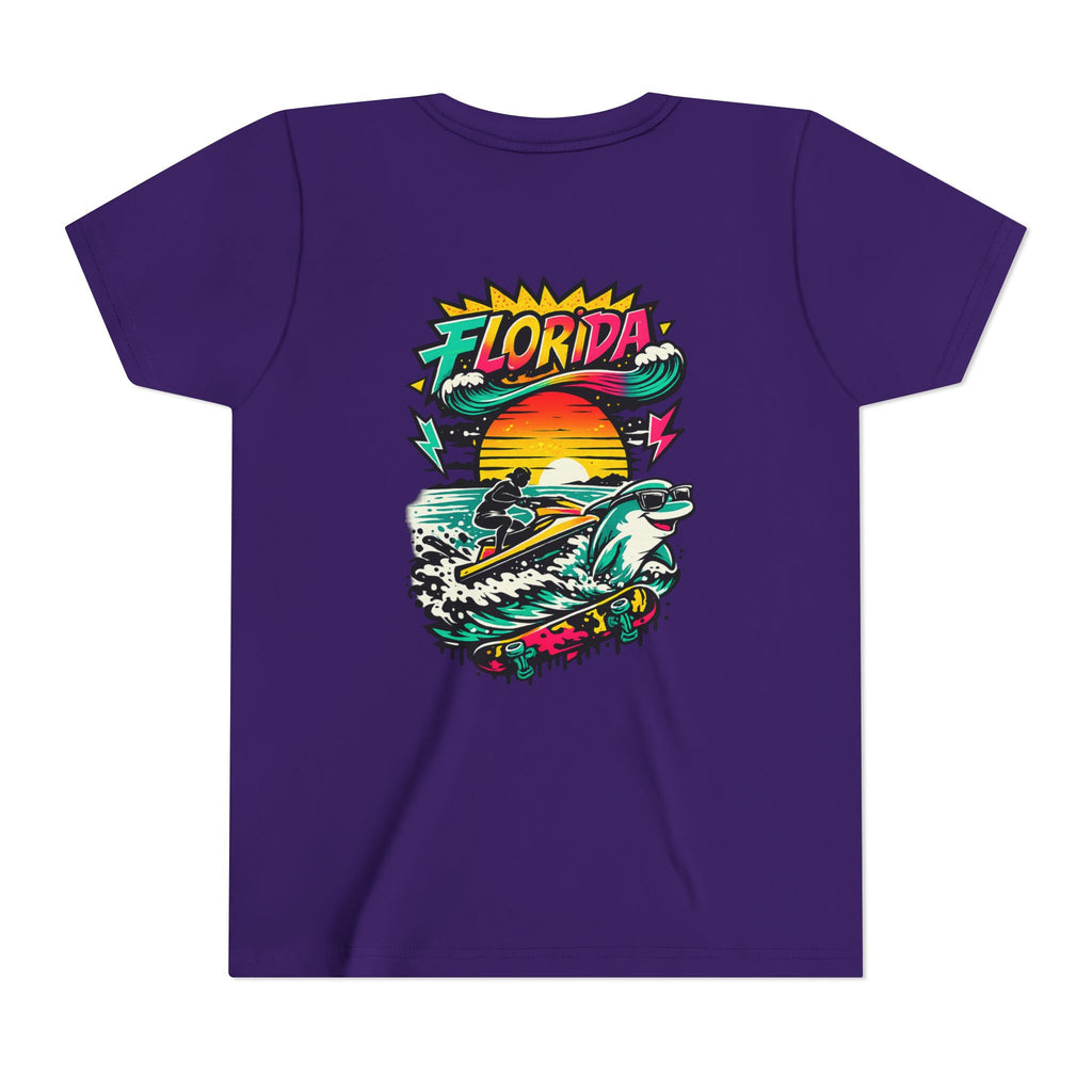 Florida Shark Surf Youth Tee - Kids' Beach Graphic T-Shirt