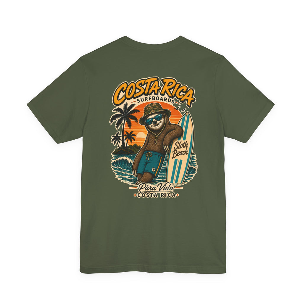 Costa Rica Surf Sloth T‑Shirt — Pura Vida Beach Tee