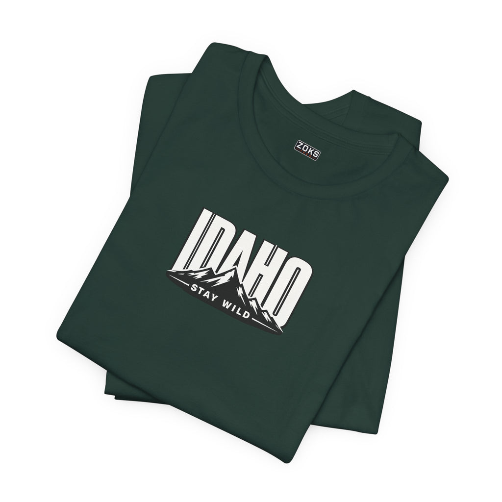 Idaho 'Stay Wild' Mountain State T-Shirt — Outdoor Adventure Tee