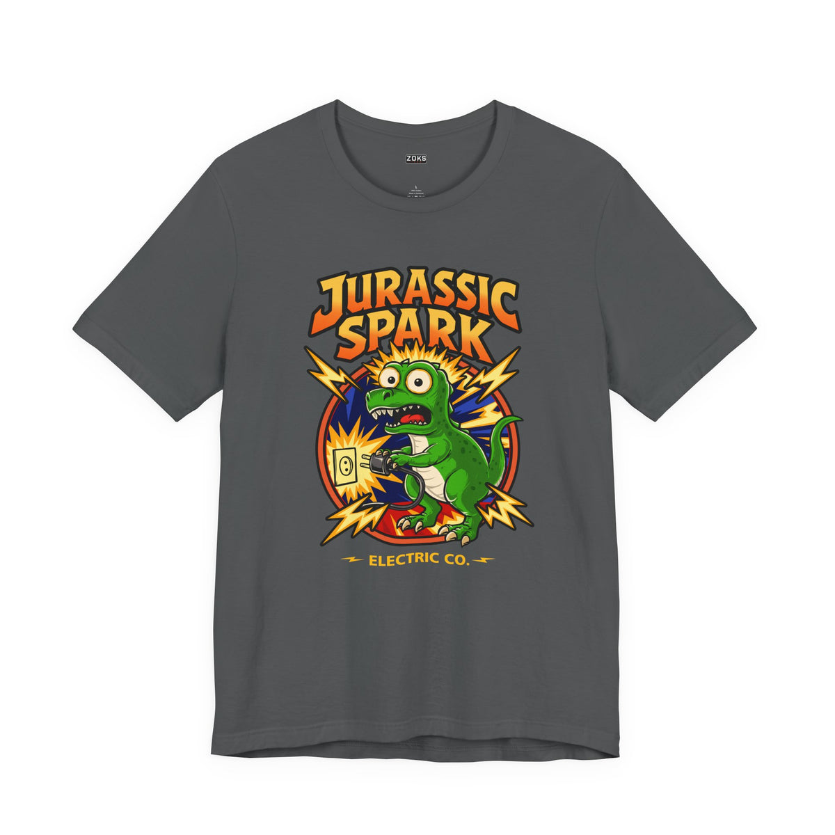Jurassic Spark T‑Shirt — Retro Electric Dinosaur Graphic Tee