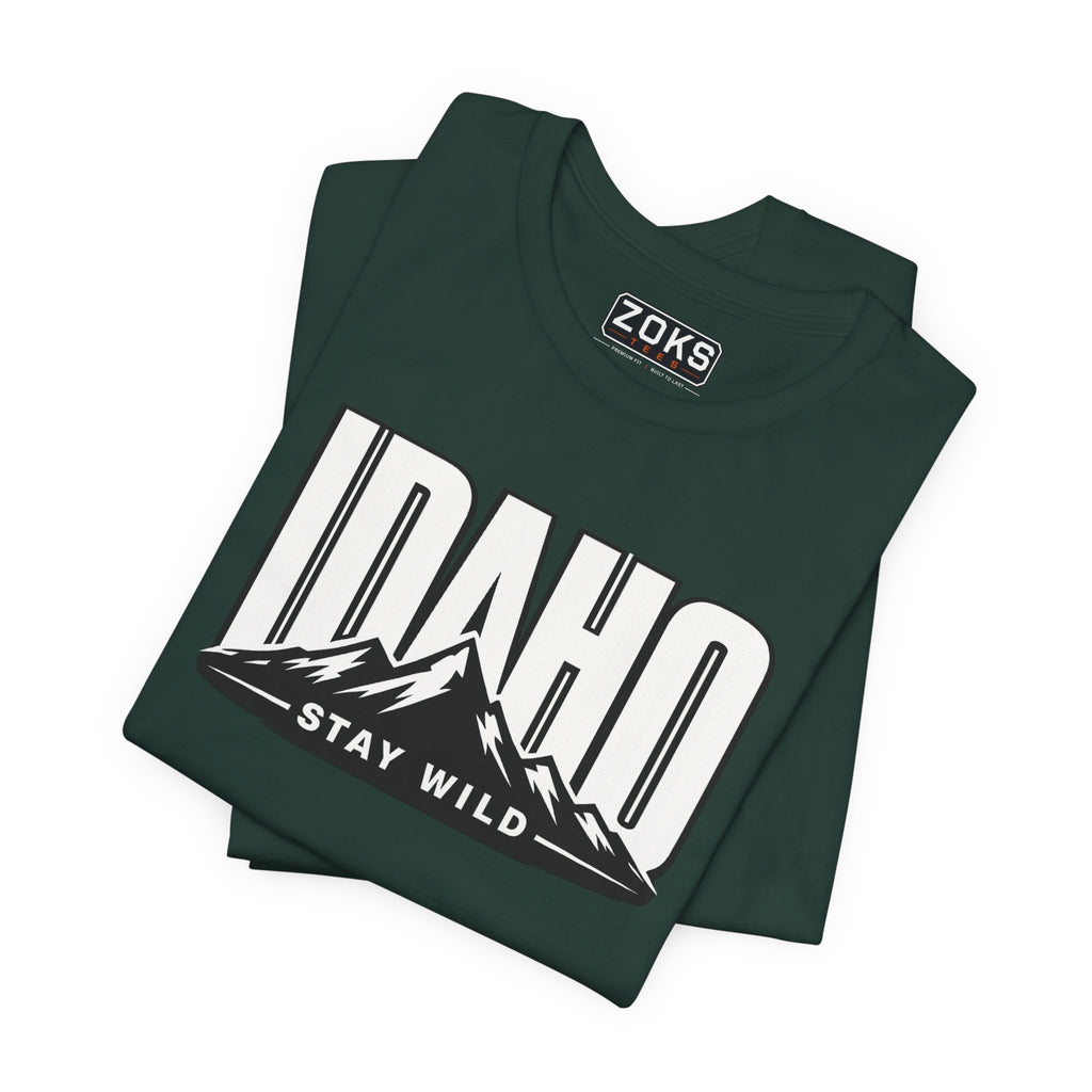 Idaho 'Stay Wild' Mountain State T-Shirt — Outdoor Adventure Tee