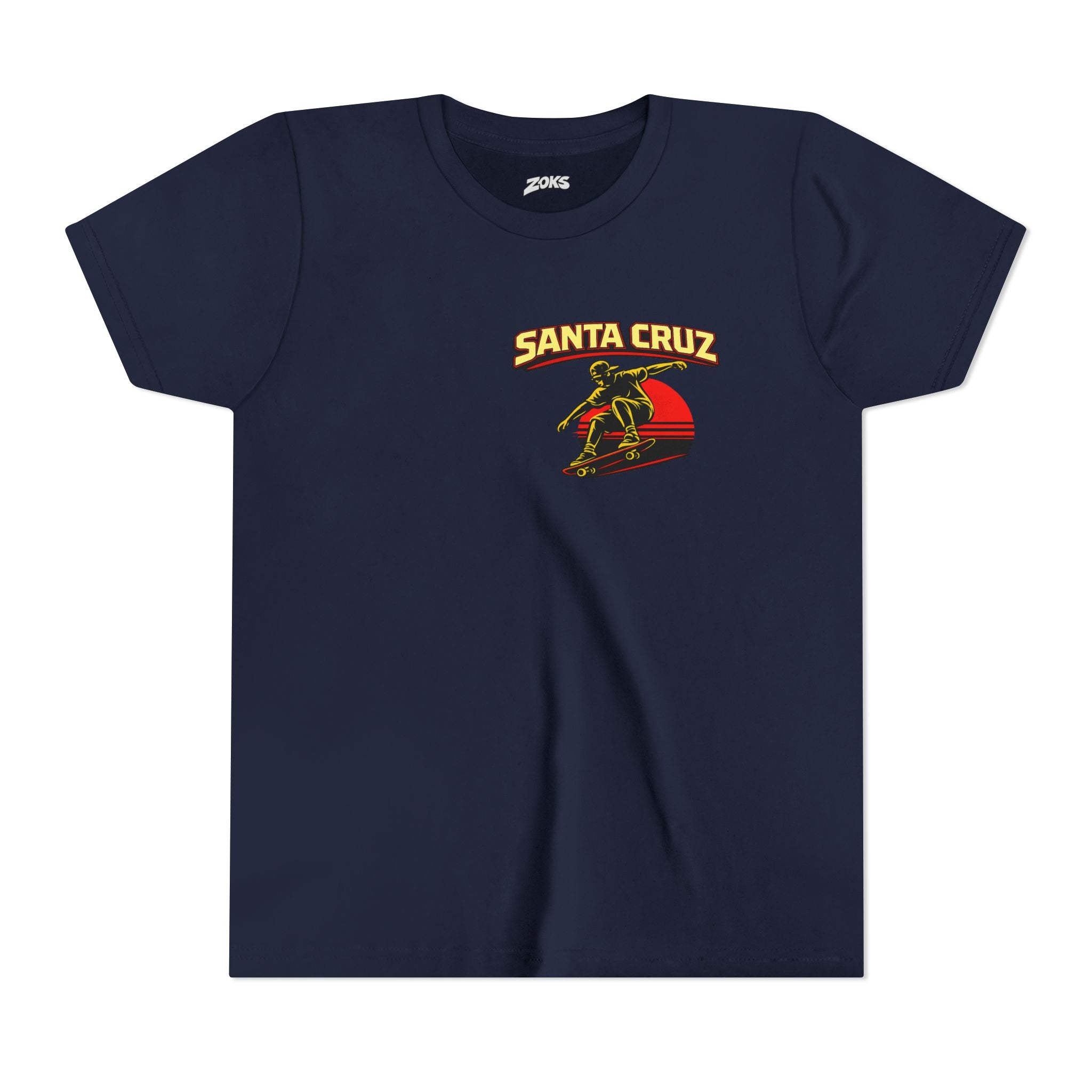 Youth Skateboard T-Shirt - 'Santa Cruz California USA' Retro Sunset Tee