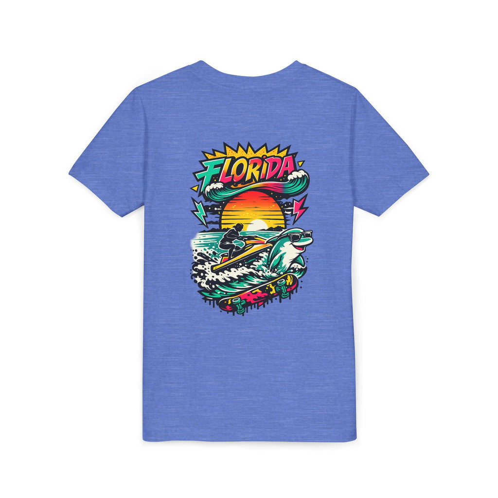 Florida Shark Surf Youth Tee - Kids' Beach Graphic T-Shirt