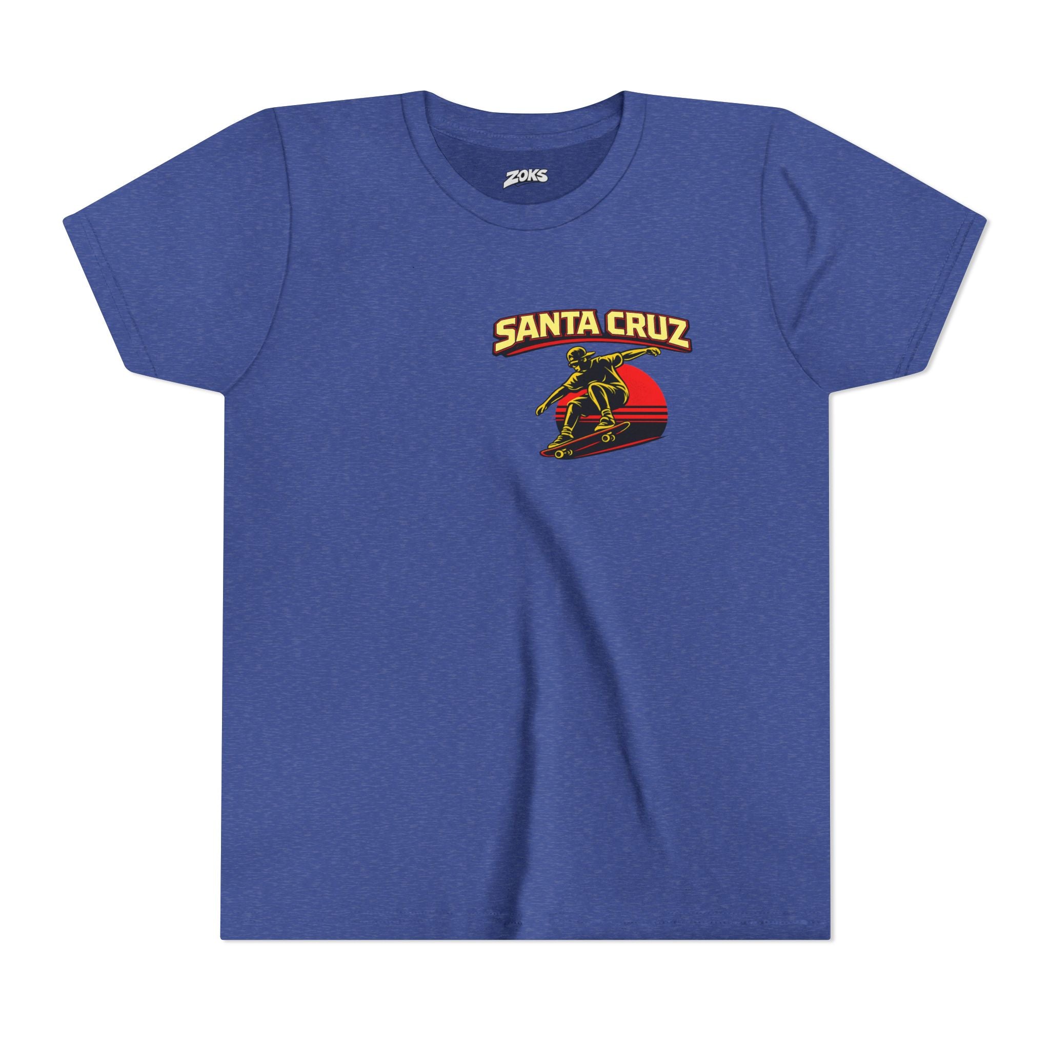 Youth Skateboard T-Shirt - 'Santa Cruz California USA' Retro Sunset Tee