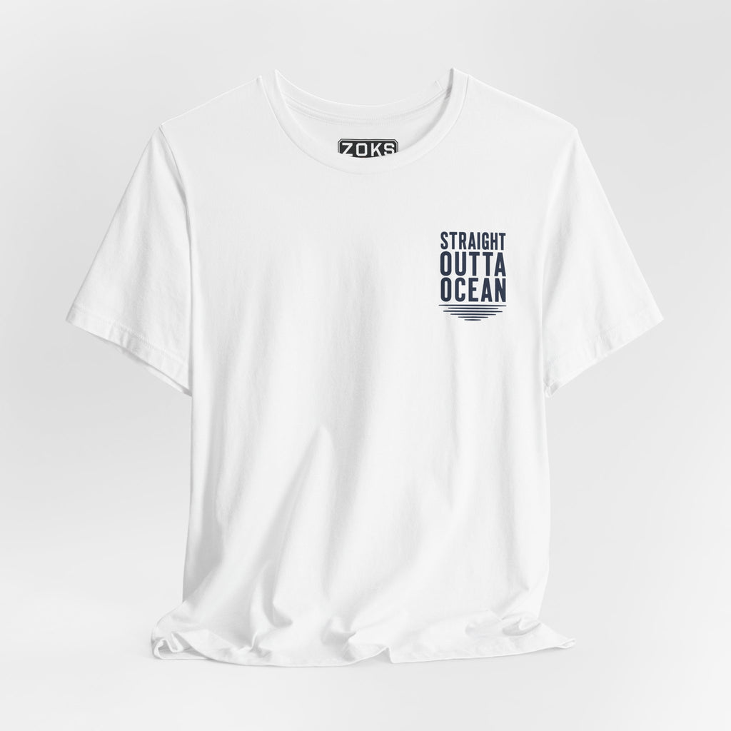 Straight Outta Ocean Retro Sunset Beach T-Shirt