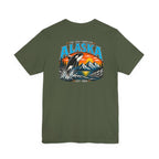 Alaska The Last Frontier T-Shirt – Orca Sunset Graphic Tee, Vintage Outdoor Travel Shirt, Nature Adventure Back Print Tee