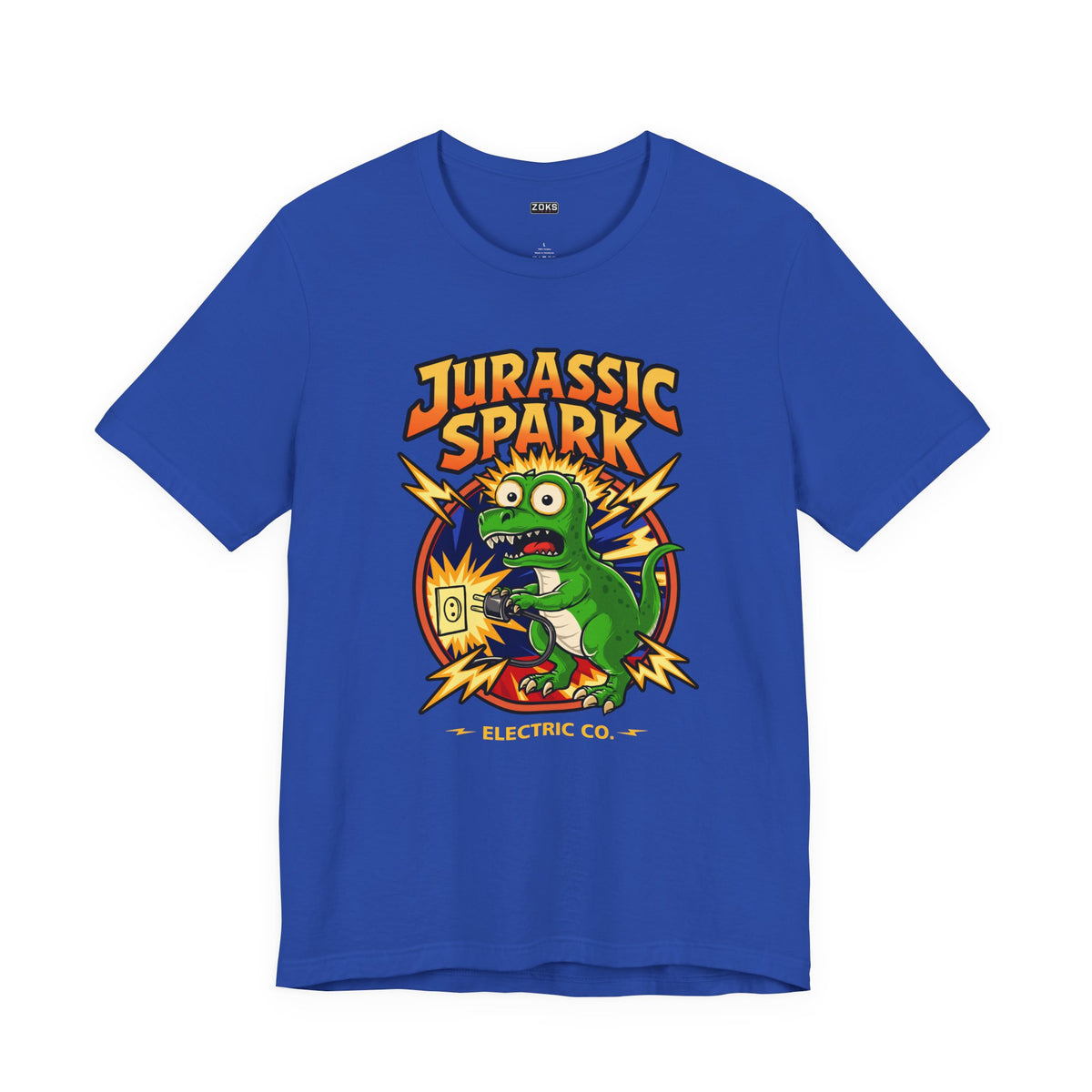 Jurassic Spark T‑Shirt — Retro Electric Dinosaur Graphic Tee