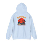 Hawai'i Lava Coast Surf Hoodie | Vintage Wave, Volcano & Palm Tree Graphic Sweatshirt