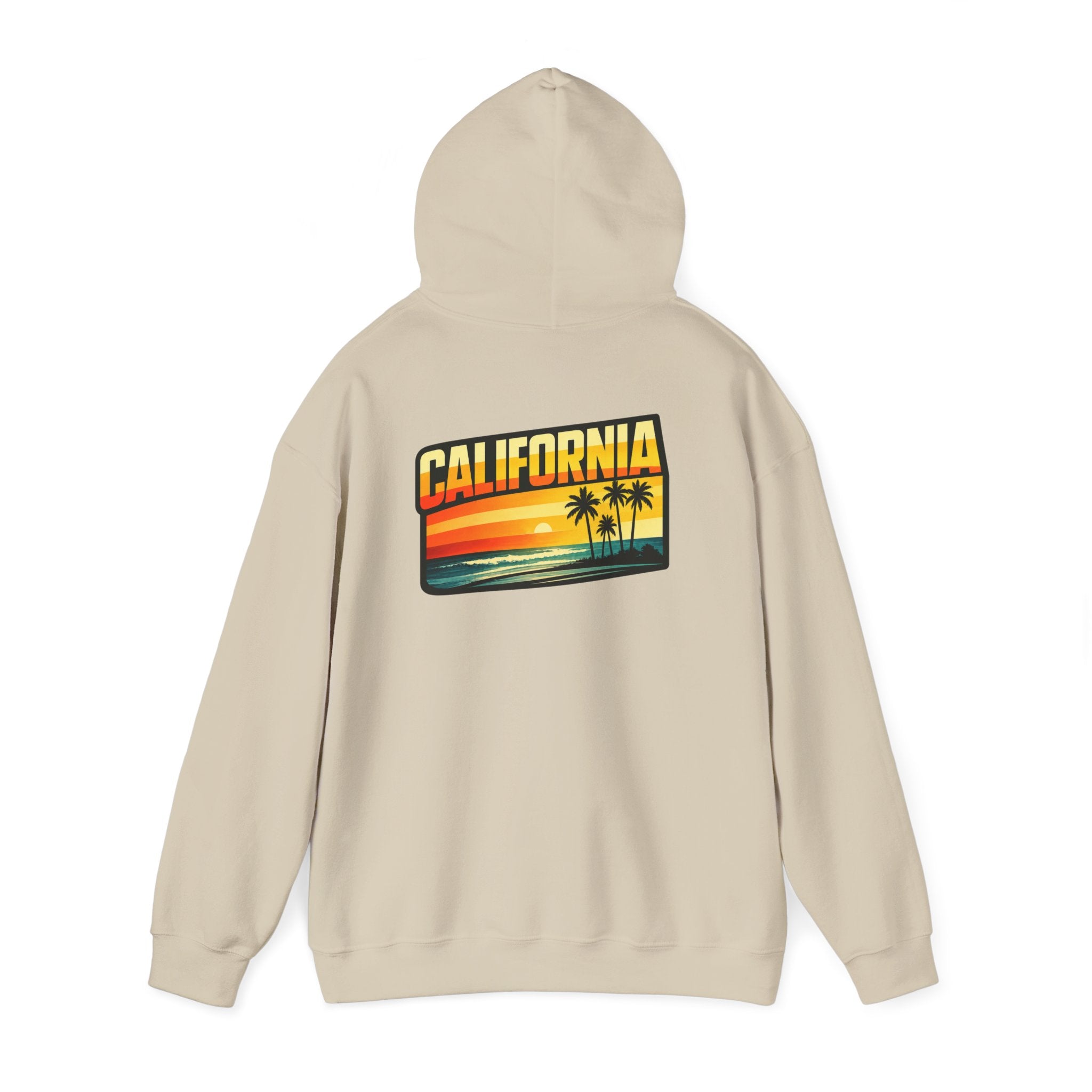 California Sunset Palm Tree Hoodie — Retro Beach Pullover