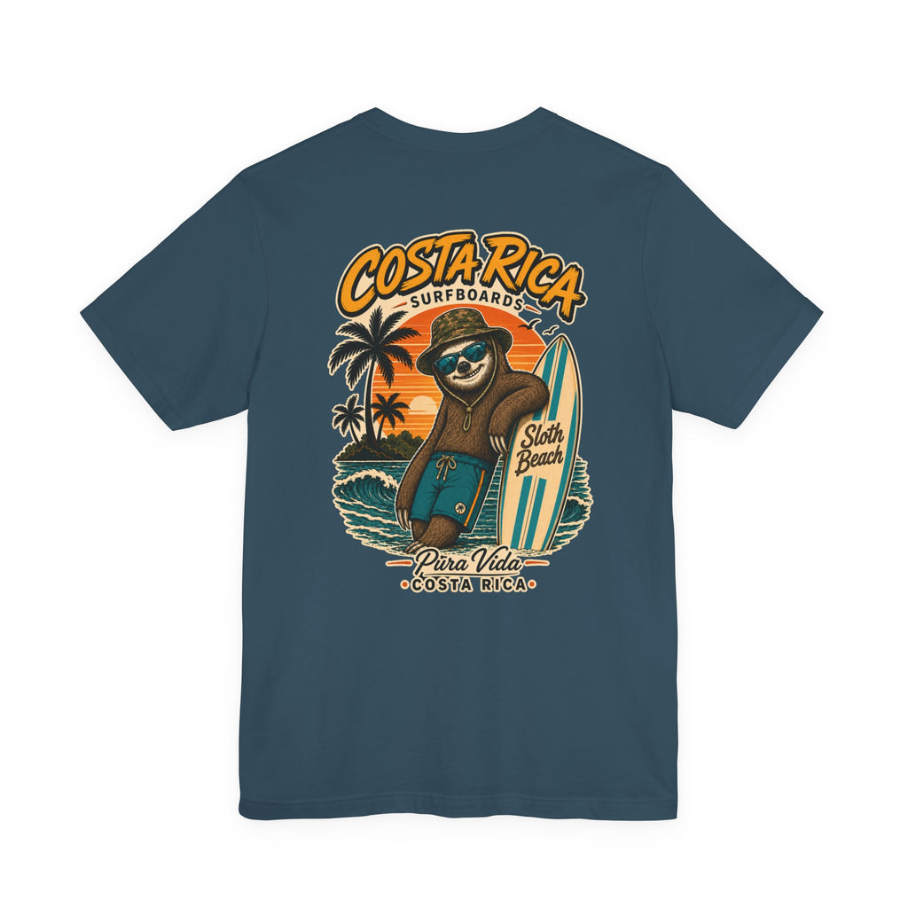 Costa Rica Surf Sloth T‑Shirt — Pura Vida Beach Tee
