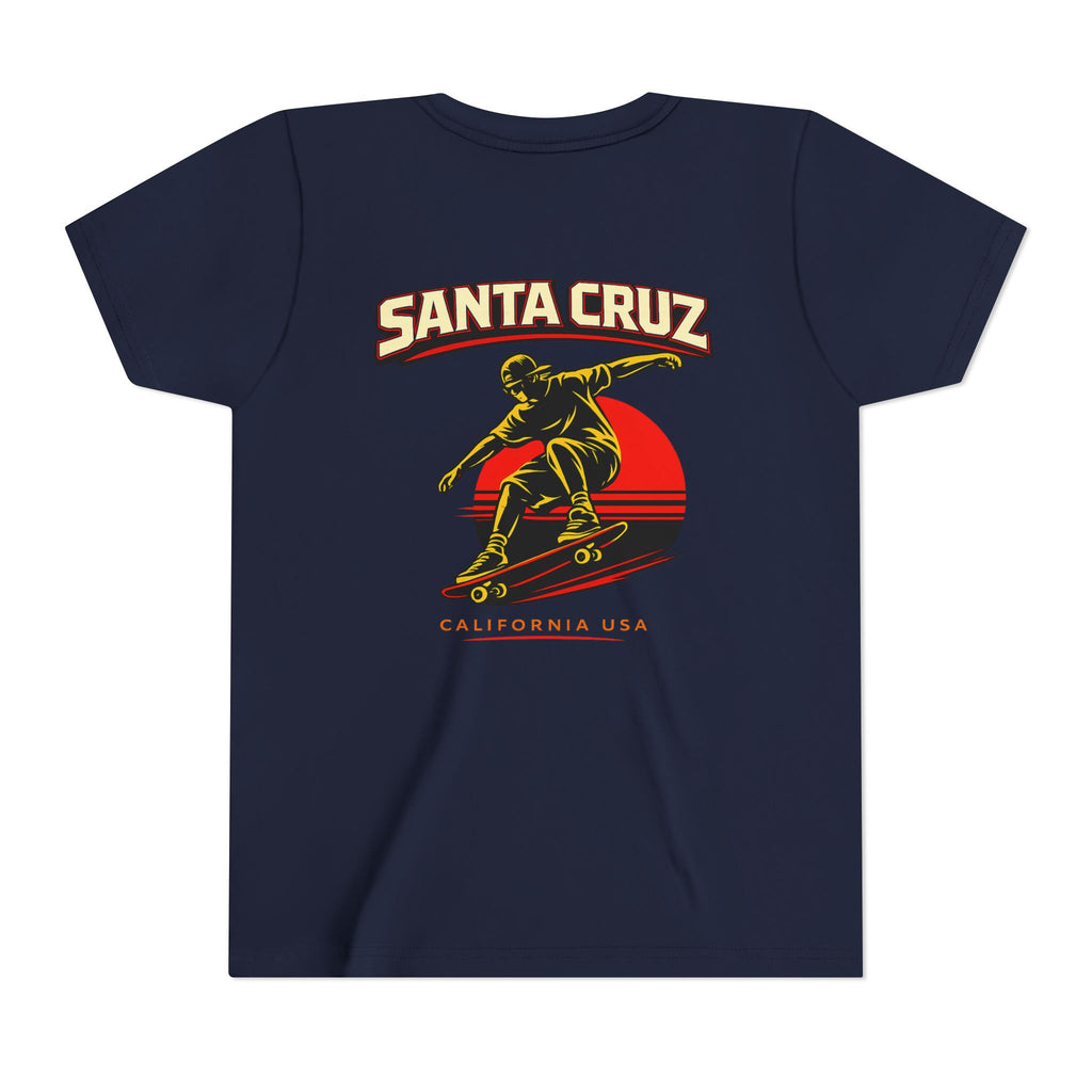 Youth Skateboard T-Shirt - 'Santa Cruz California USA' Retro Sunset Tee