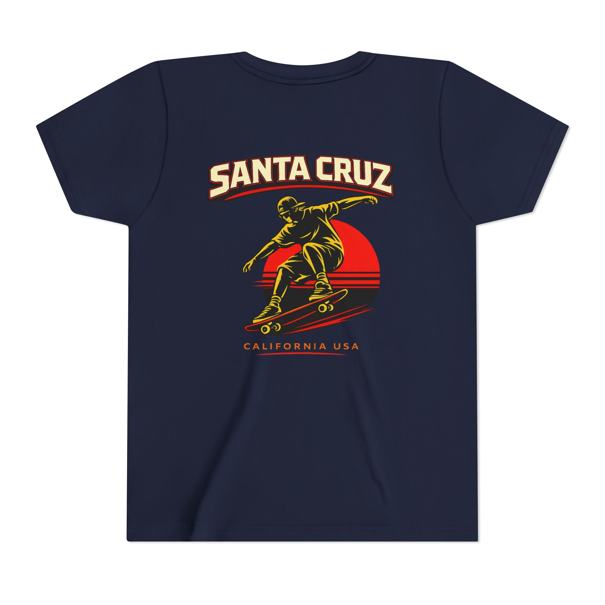 Youth Skateboard T-Shirt - 'Santa Cruz California USA' Retro Sunset Tee