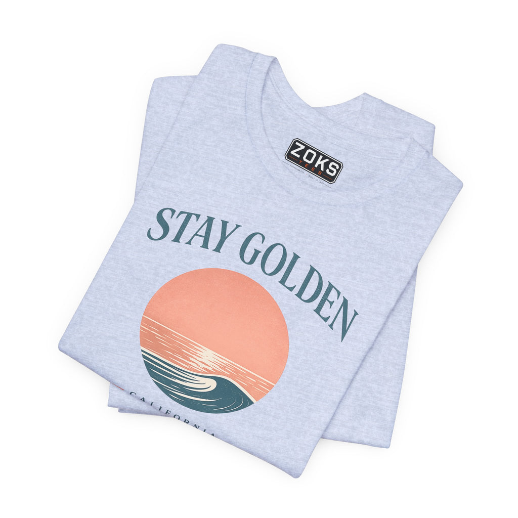 Stay Golden Sunset California Tee — Minimalist Women's Graphic T-Shirt
